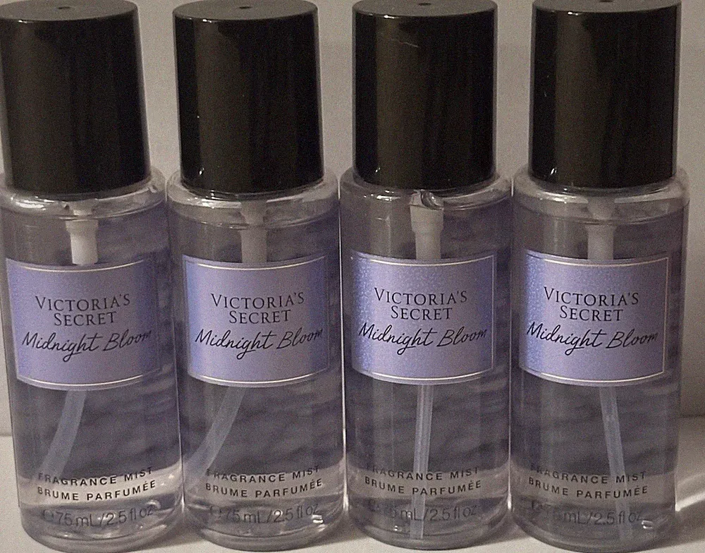 4x Victorias Secret Midnight Bloom Mini Body Mist Spray 2.5fl oz Travel Size
