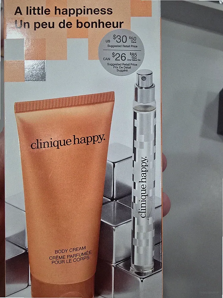 Clinique Happy Gift Set Perfume Spray 0.34 fl oz & Body Cream 2.5 fl oz