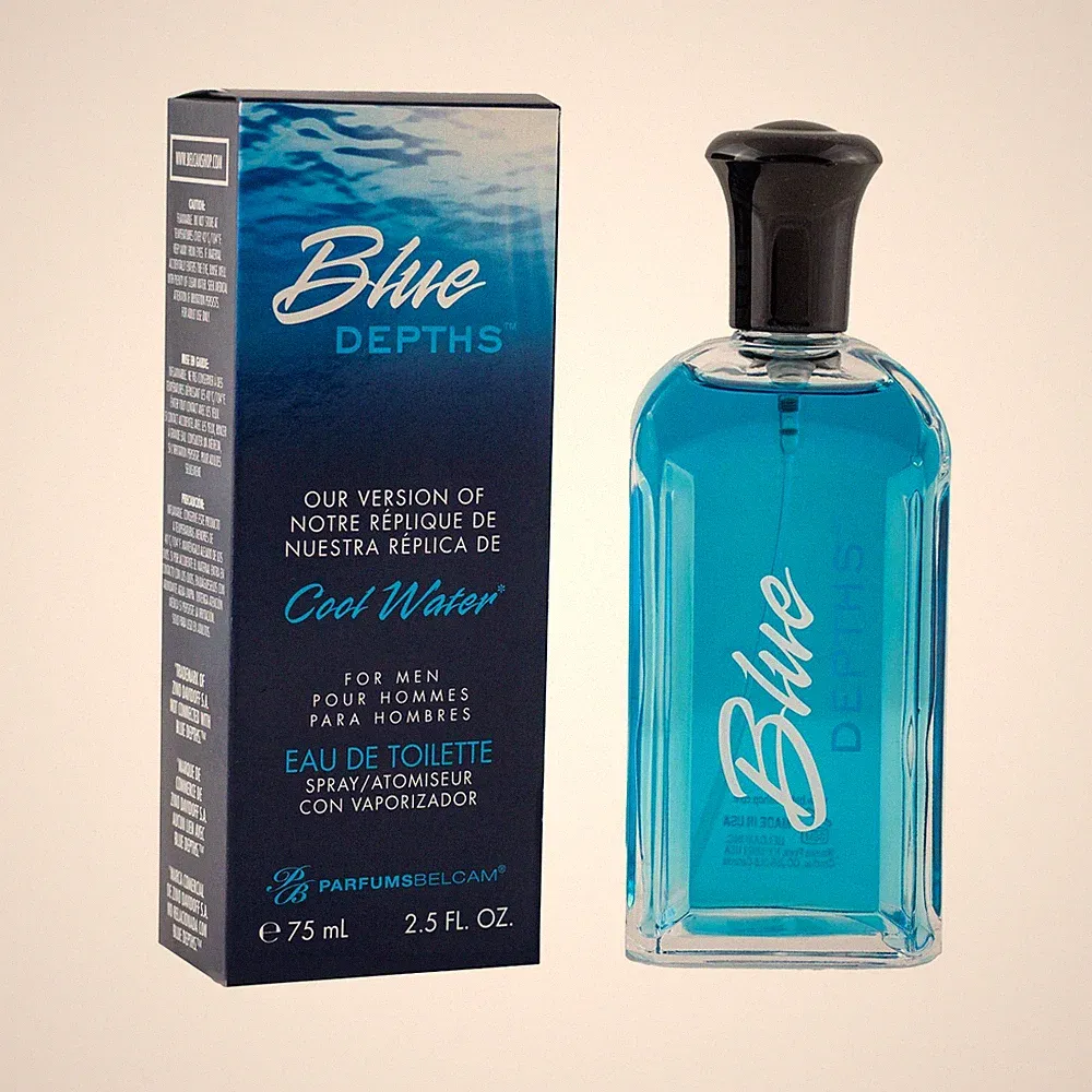 Parfums Belcam Blue Depths EDT Cologne Fragrance Spray 2.5 FL oz Men's